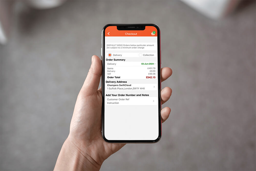 Ordering App - Checkout Screen - Champers Drinks