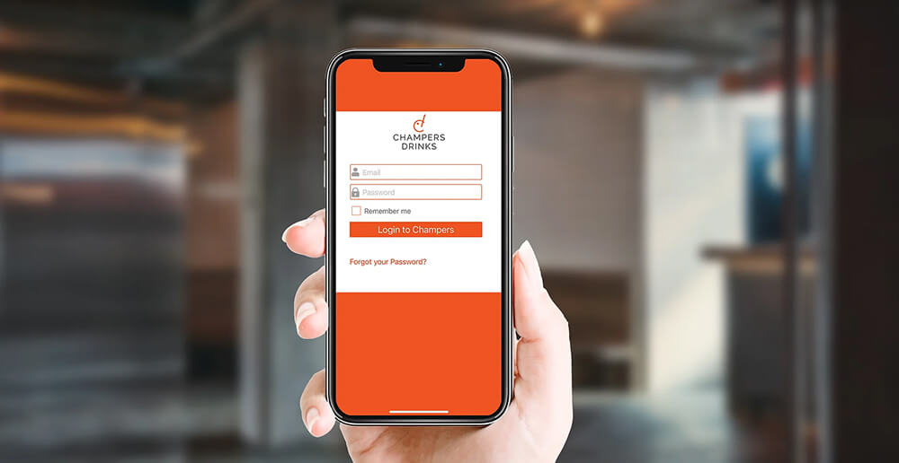 Ordering App - Login Screen - Champers Drinks