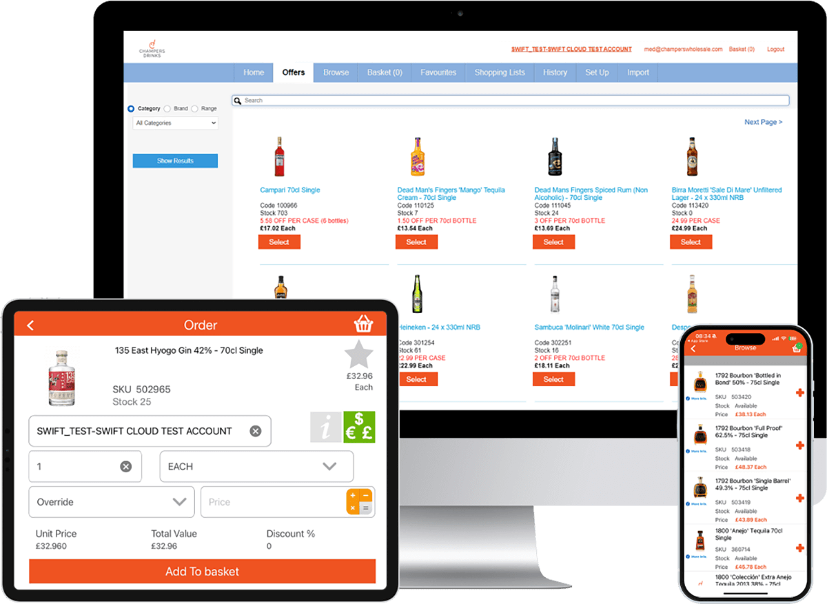 Champers multi-devices Ordering App